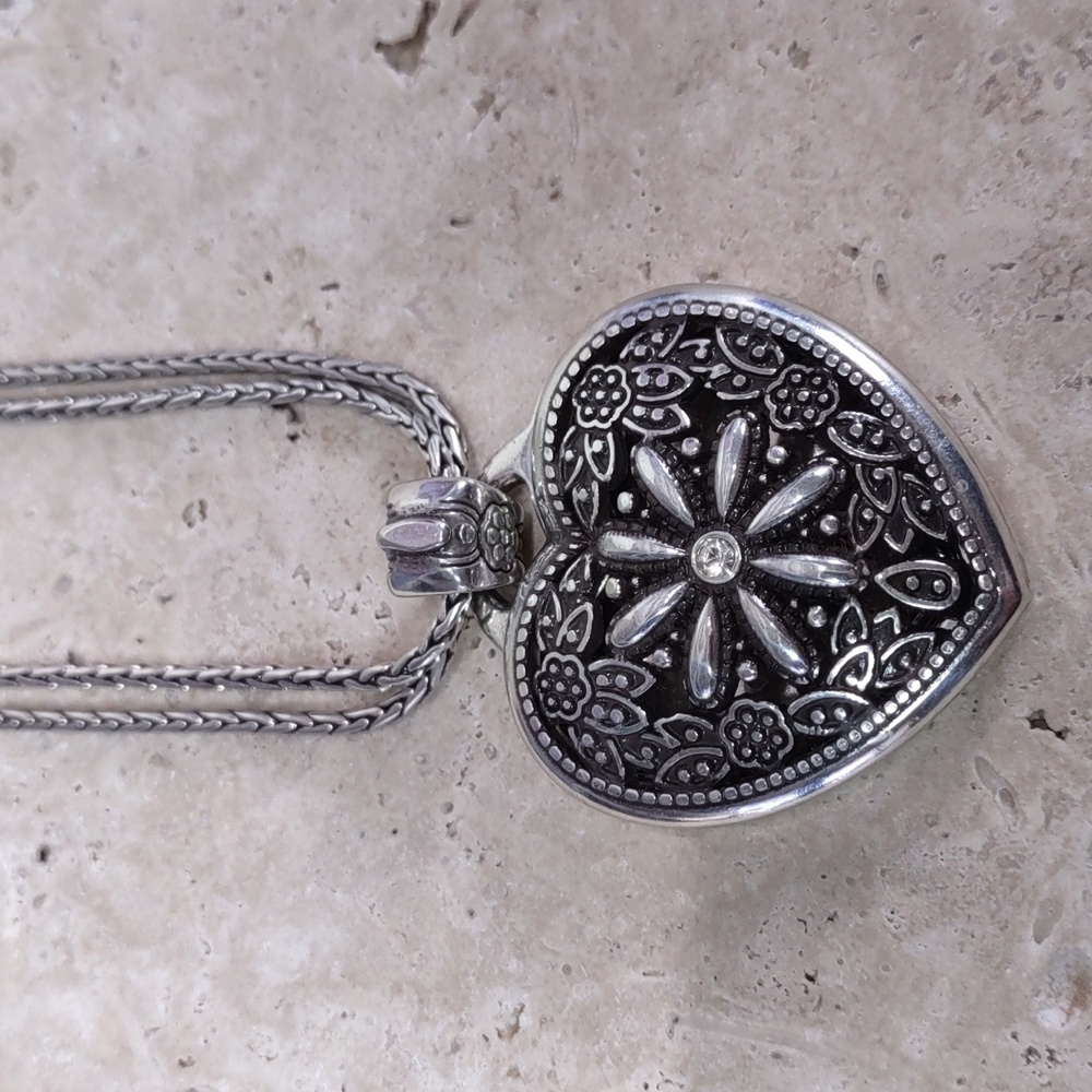 Brighton Floral Heart Locket Necklace
